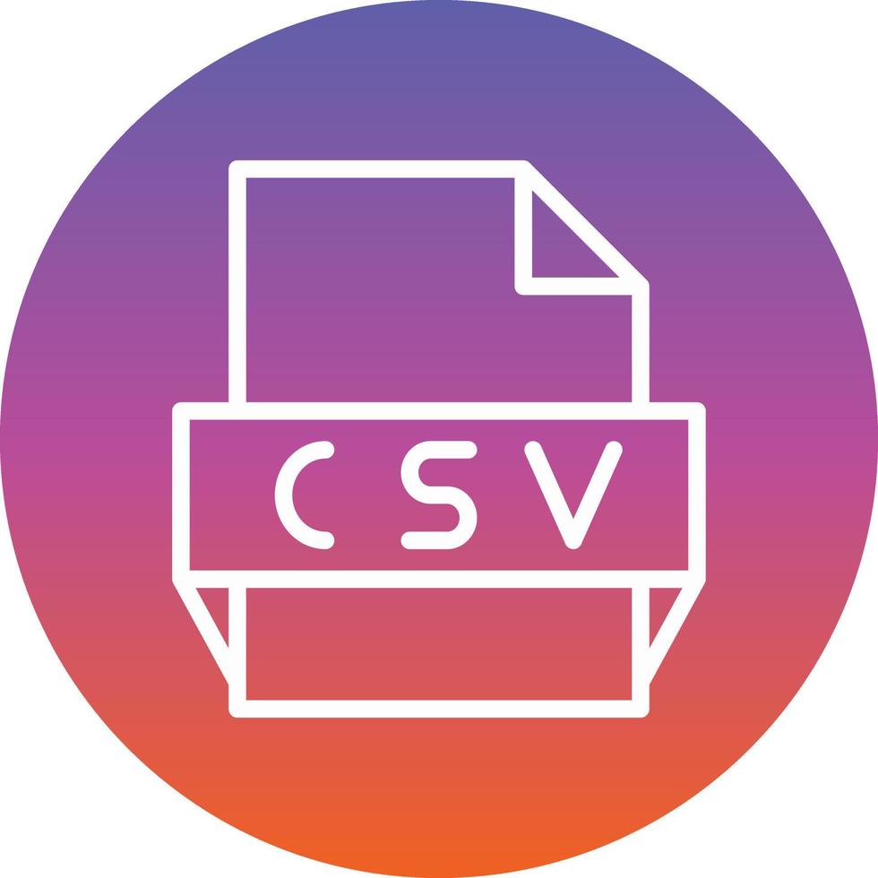 icône de format de fichier csv vecteur