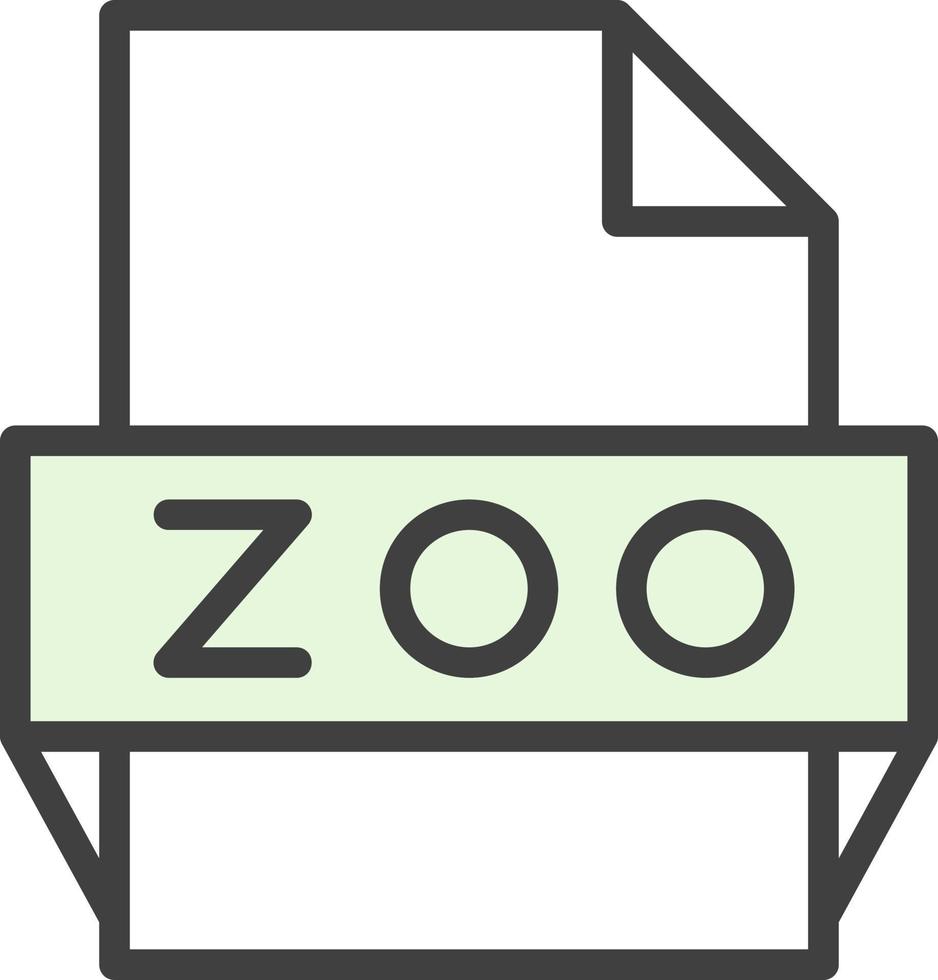 icône de format de fichier zoo vecteur