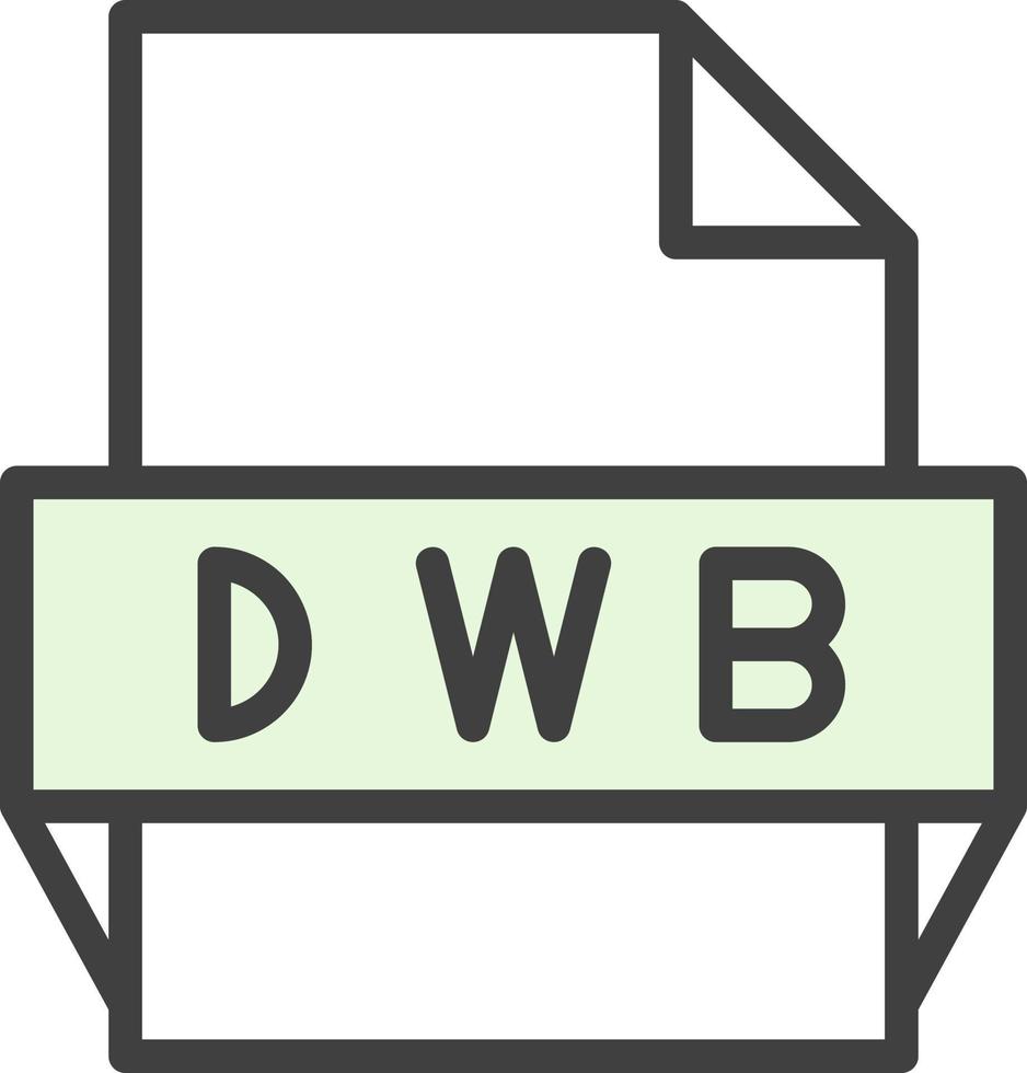 icône de format de fichier dwb vecteur