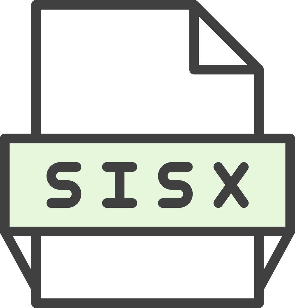 icône de format de fichier sisx vecteur