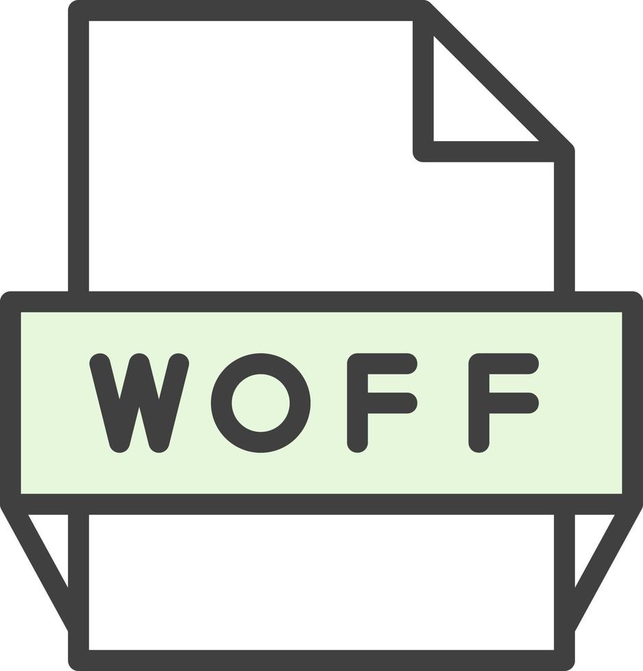 icône de format de fichier woff vecteur