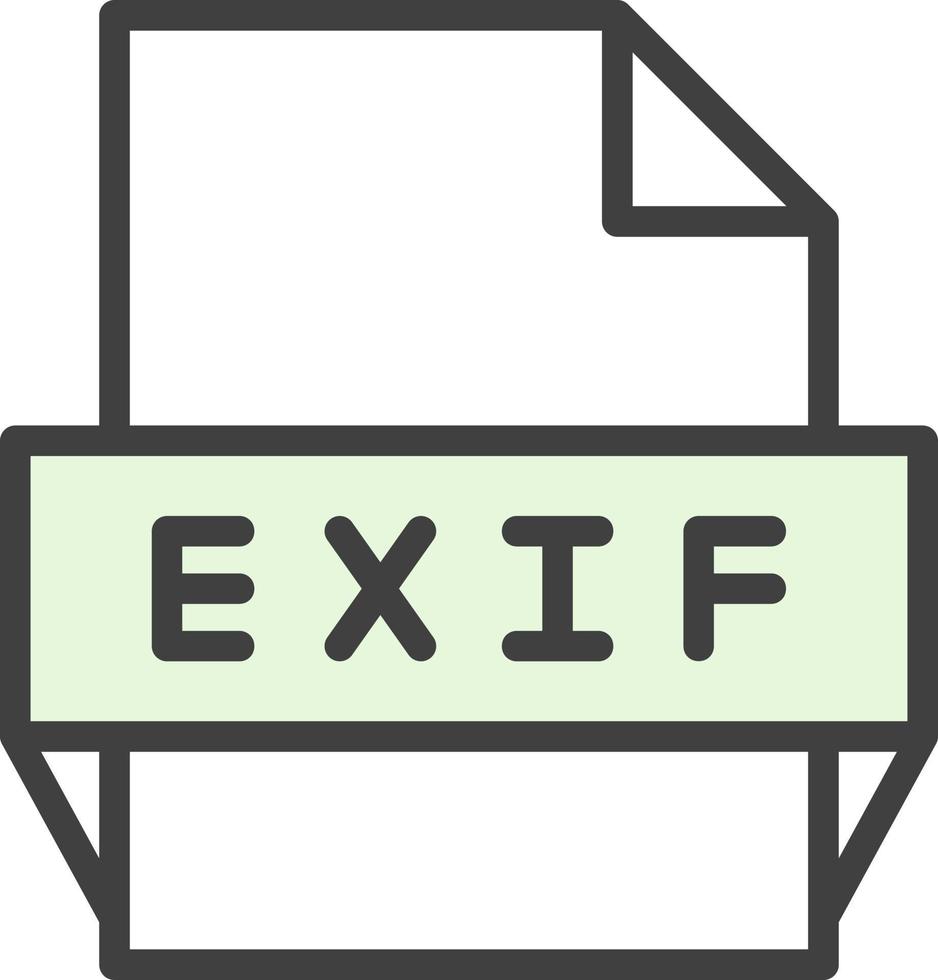 icône de format de fichier exif vecteur