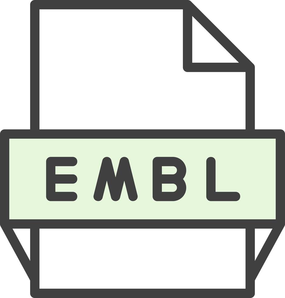 icône de format de fichier embl vecteur