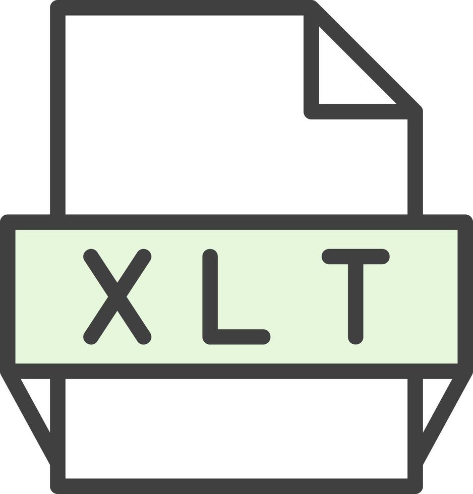 icône de format de fichier xlt vecteur