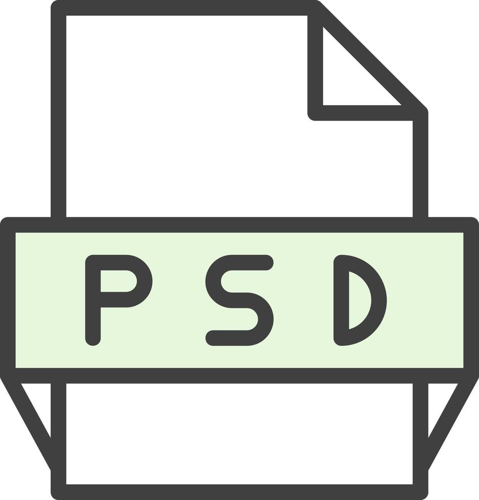 icône de format de fichier psd vecteur