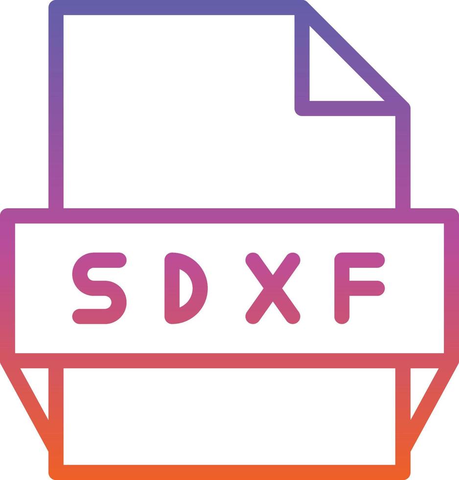 icône de format de fichier sdxf vecteur