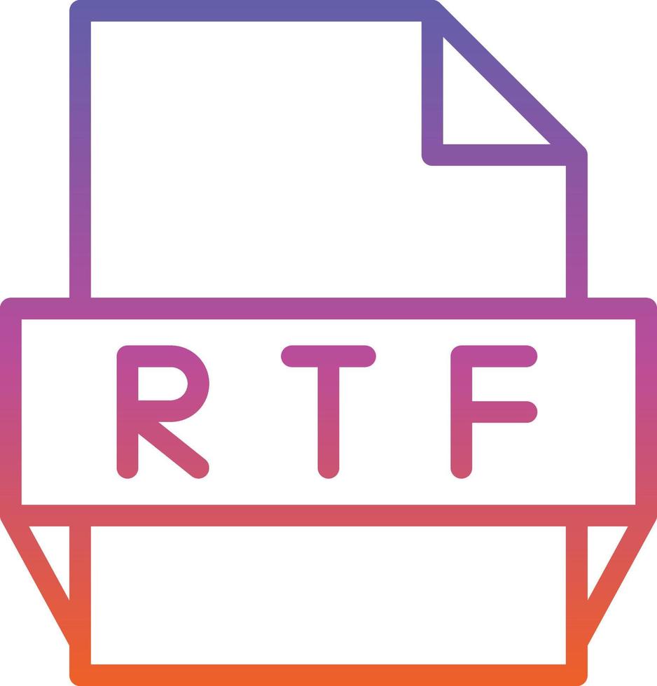 icône de format de fichier rtf vecteur