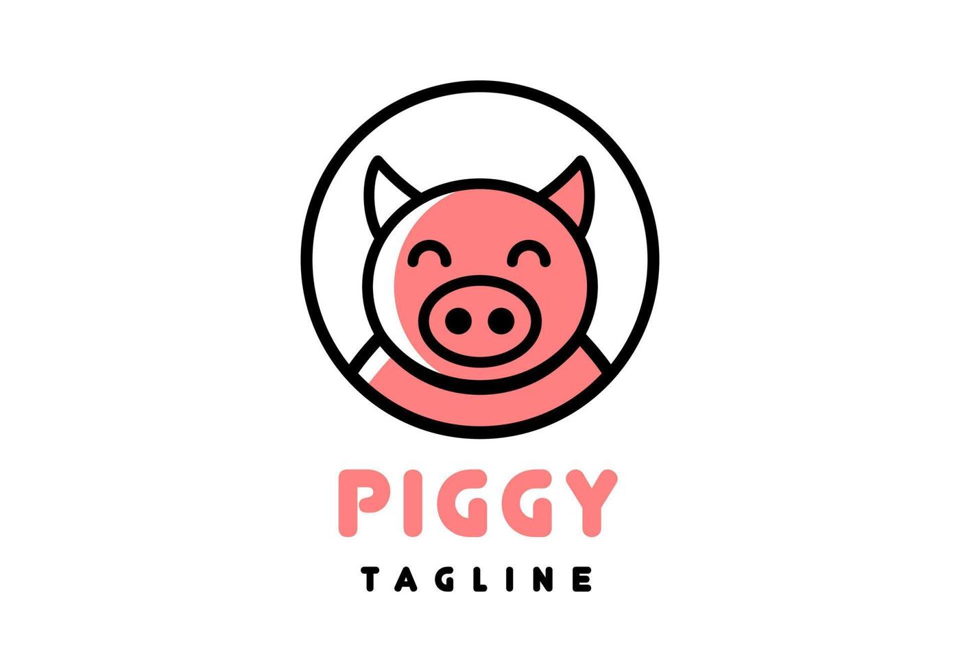 le joli logo de cochon convient au symbole de l'entreprise. vecteur