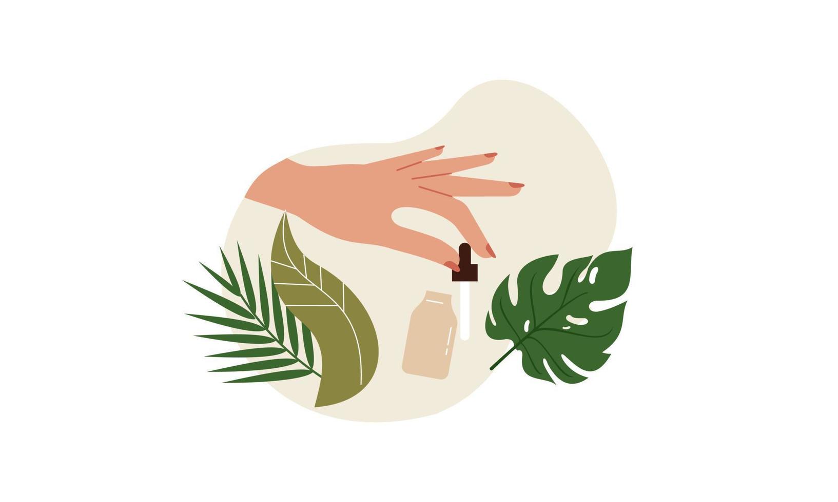 cosmétique naturelle à partir de plantes biologiques en vecteur féminin