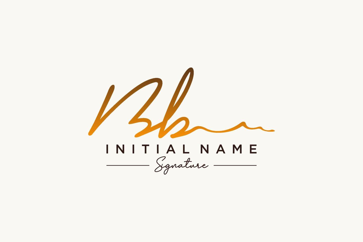 vecteur de modèle de logo de signature bb initial. illustration vectorielle de calligraphie dessinée à la main.