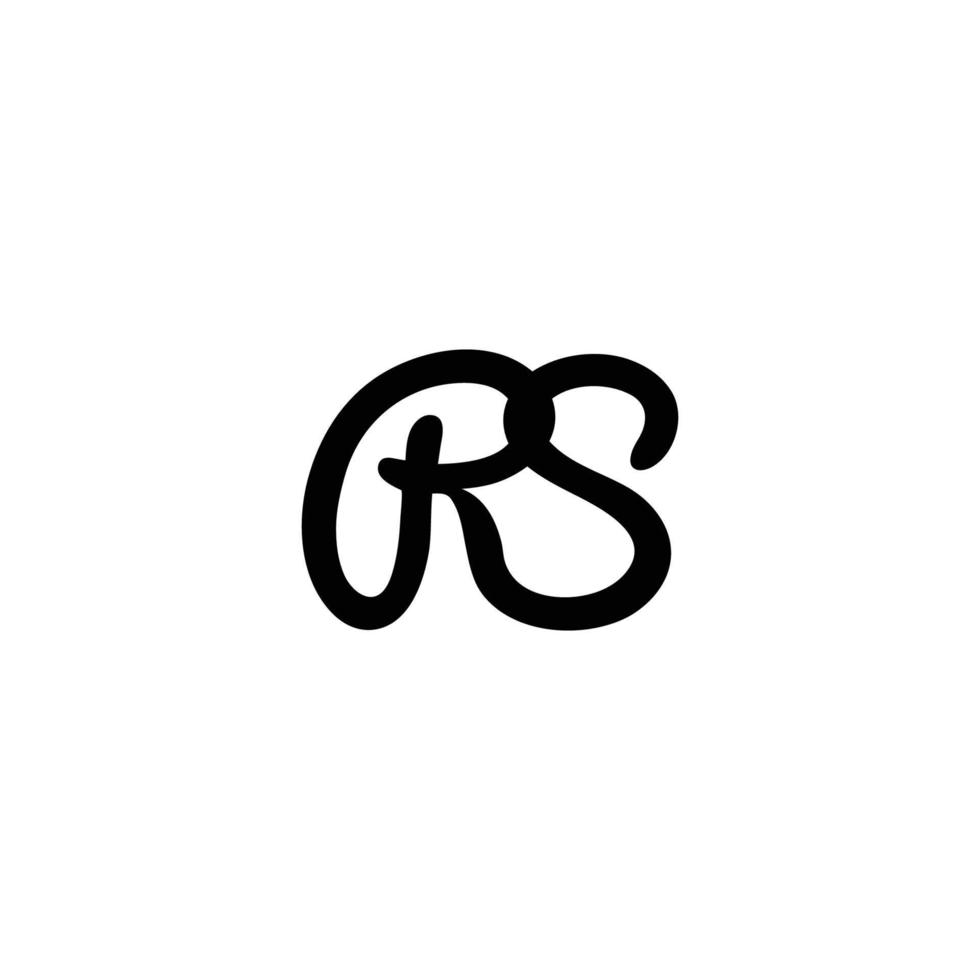 lettre rs courbes liées ligne logo simple vecteur