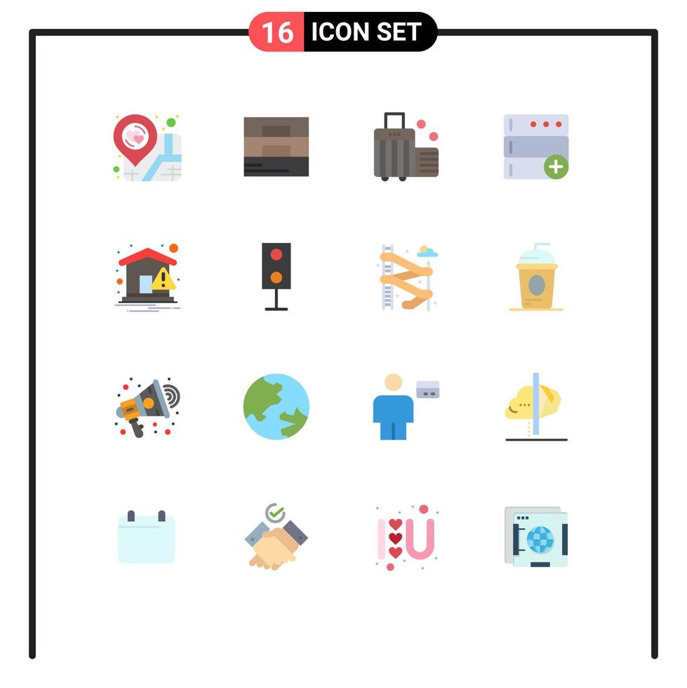 pack de 16 couleurs plates créatives de notification home bag nouvelle base pack modifiable d'éléments de conception de vecteur créatif