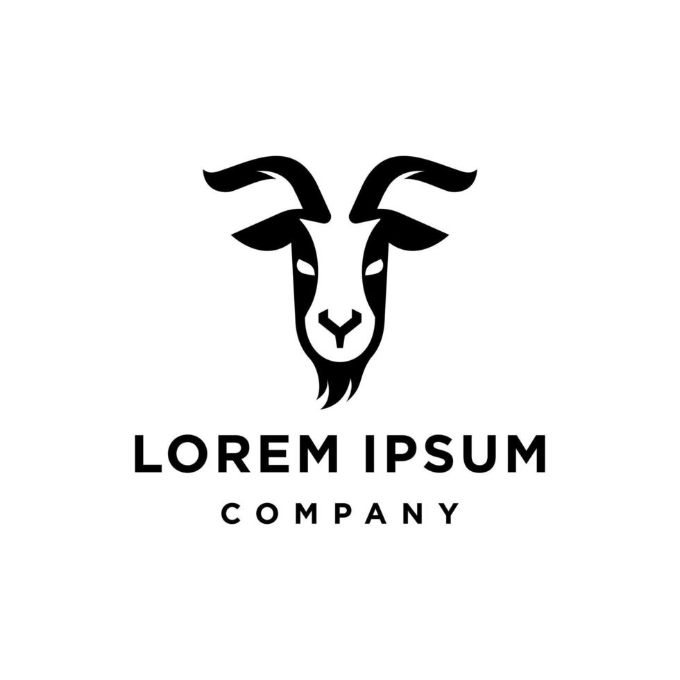 création d'icône de logo de tête de chèvre dans l'illustration de style mascotte à la mode vecteur