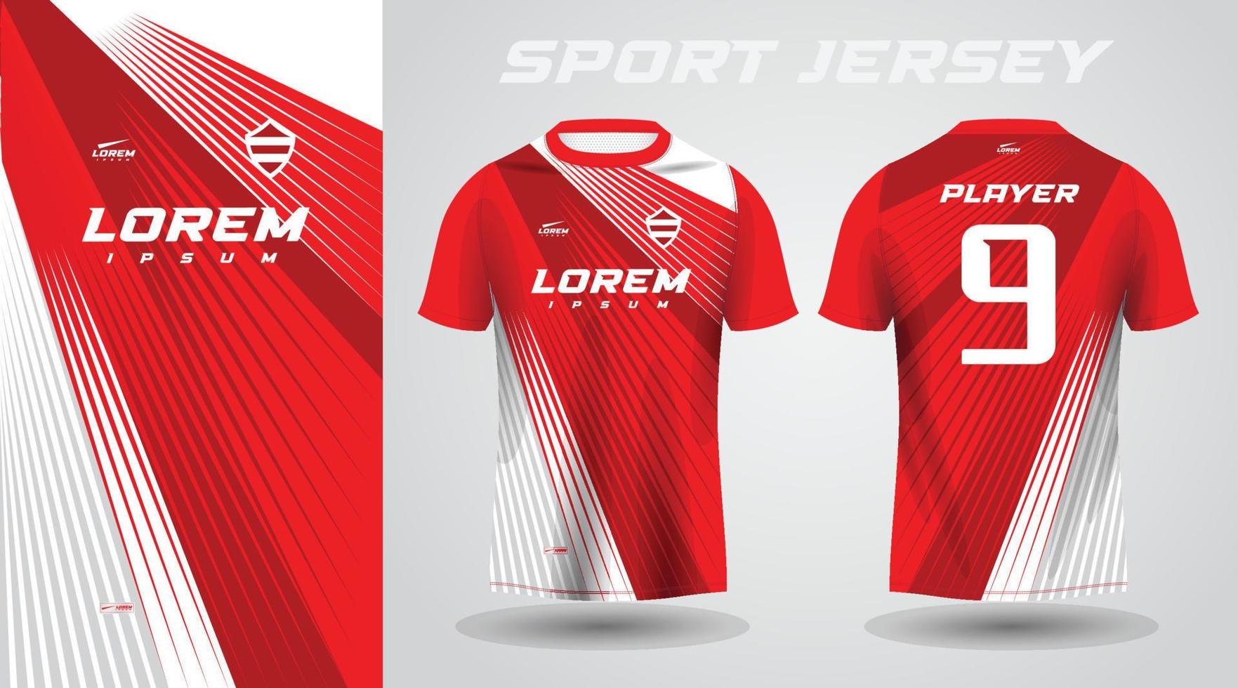 conception de maillot de sport t-shirt rouge vecteur