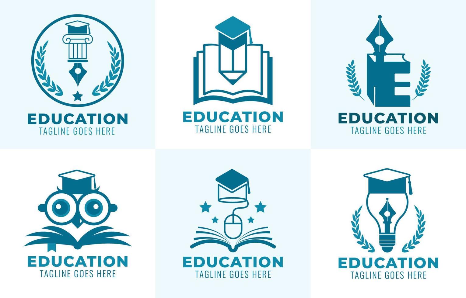 collection de logos d'éducation vecteur