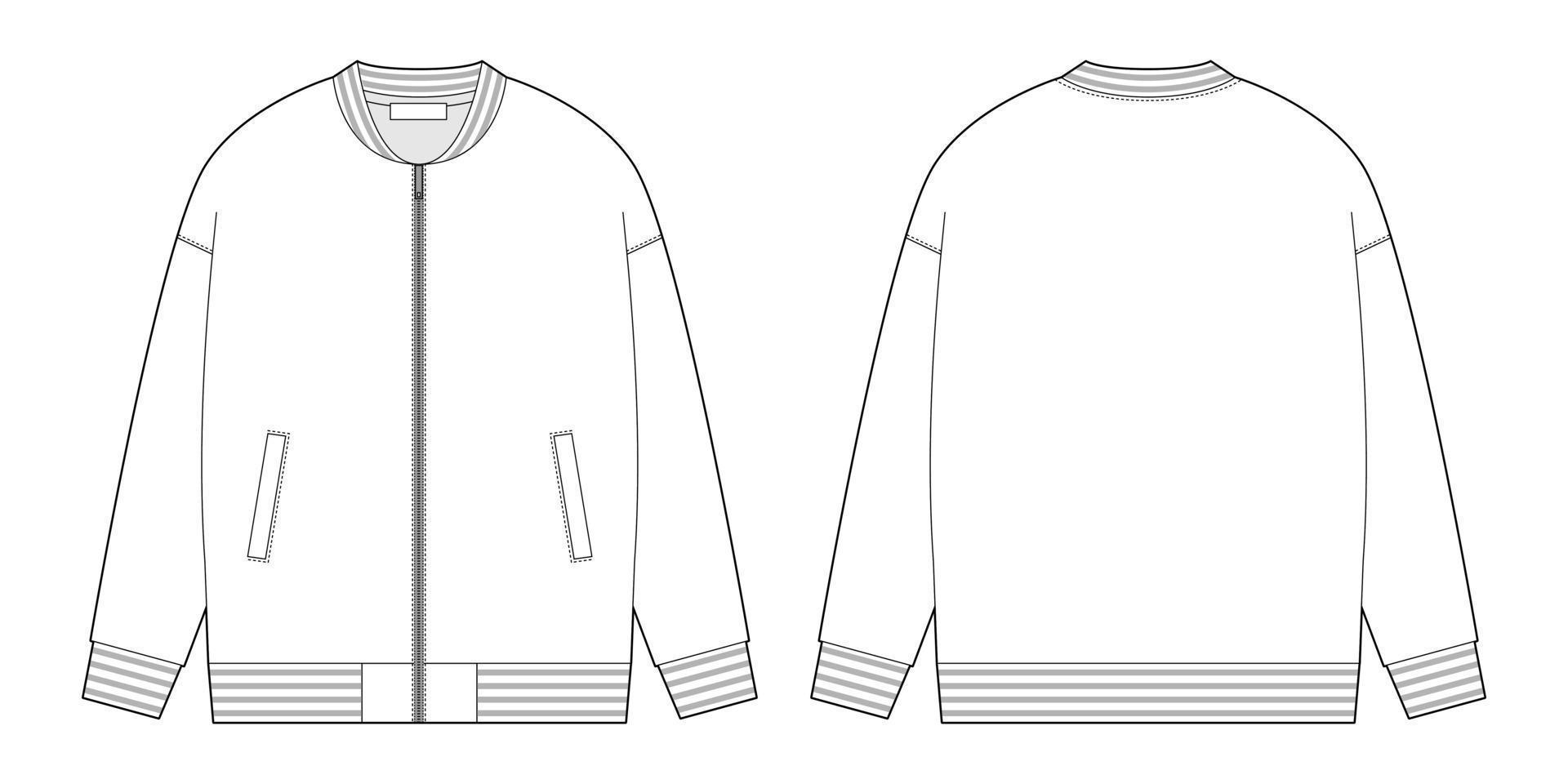 croquis technique blouson aviateur. modèle de conception de vêtements décontractés pour enfants. vecteur