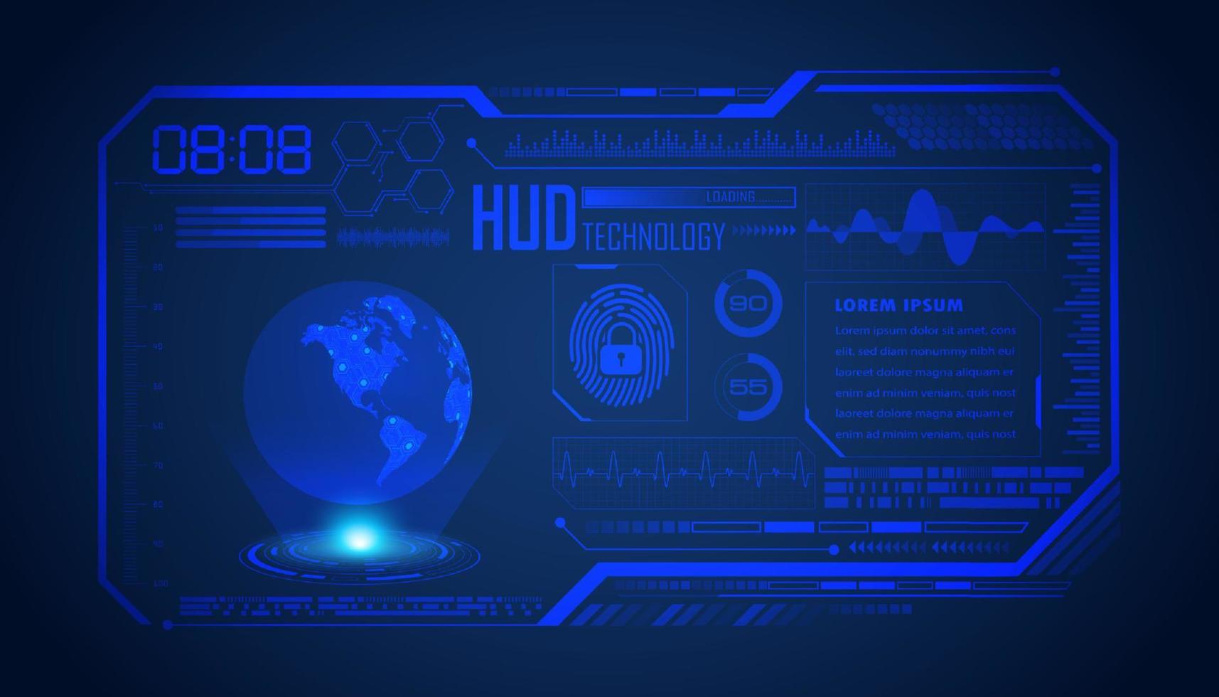 fond décran de technologie hud moderne vecteur