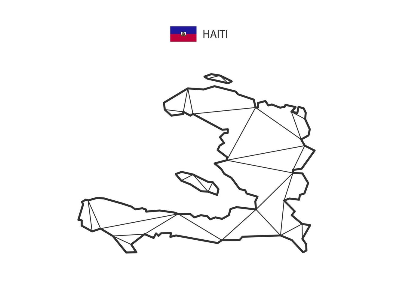 triangles de mosaïque style de carte d'haïti isolé sur fond blanc. dessin abstrait pour le vecteur. vecteur