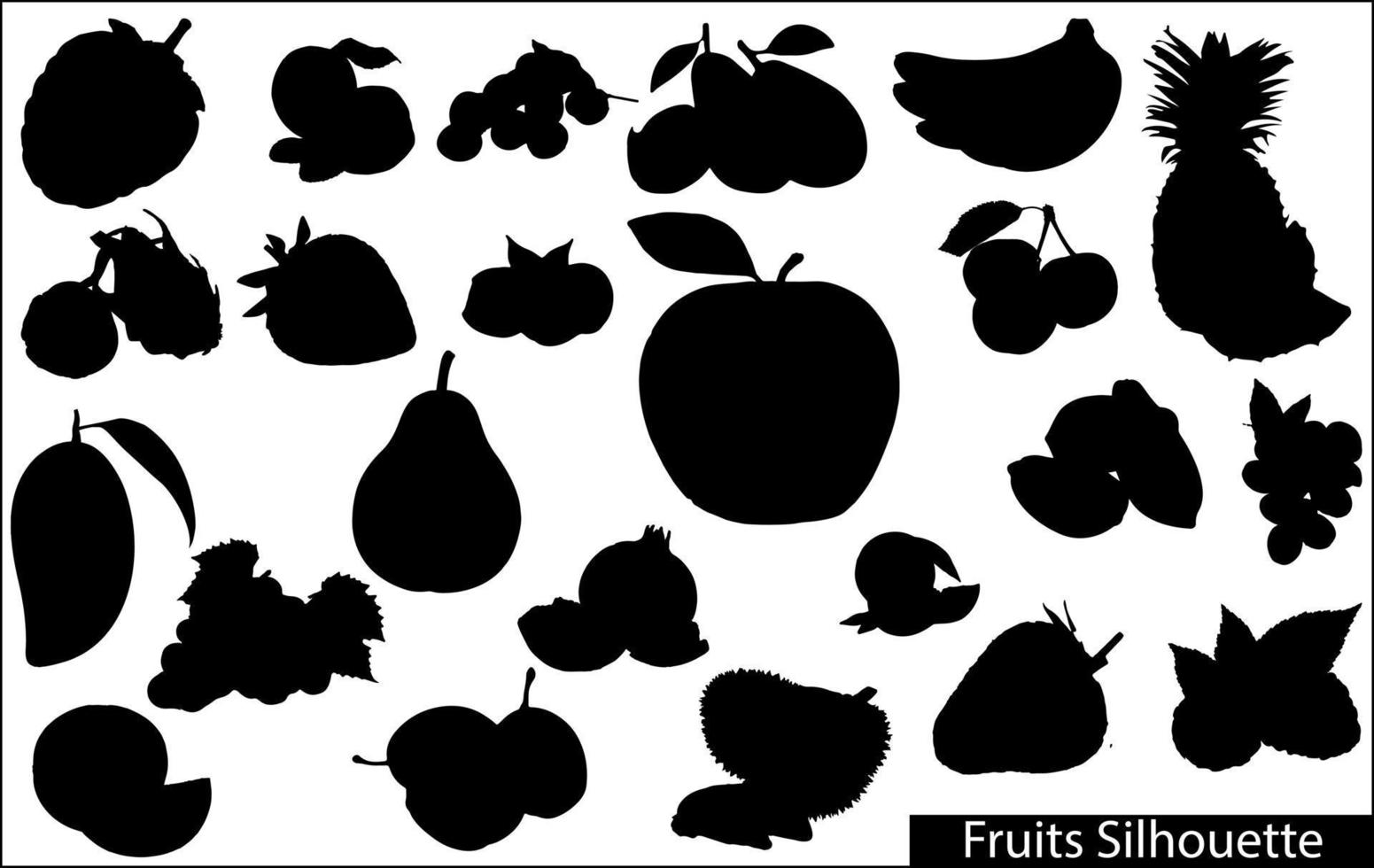 jeu d'icônes vectorielles de silhouettes de fruits vecteur