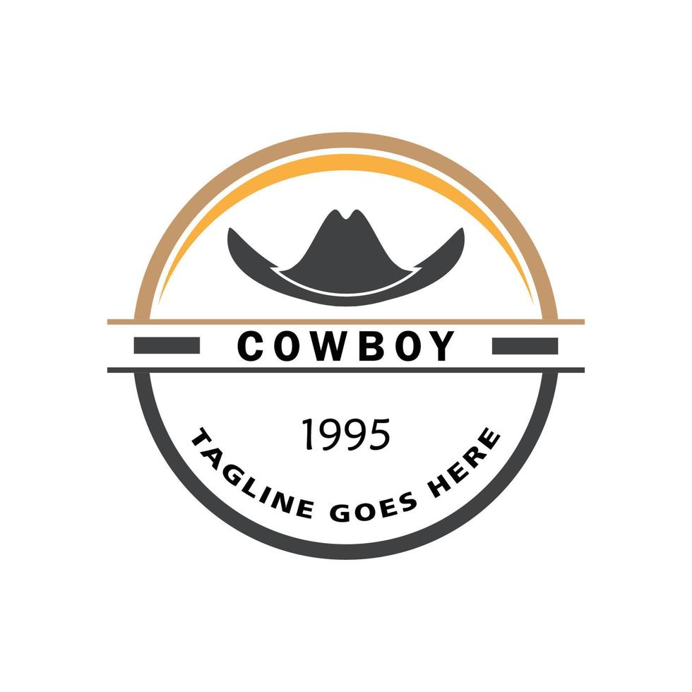 conception de modèle de vecteur de logo de cow-boy