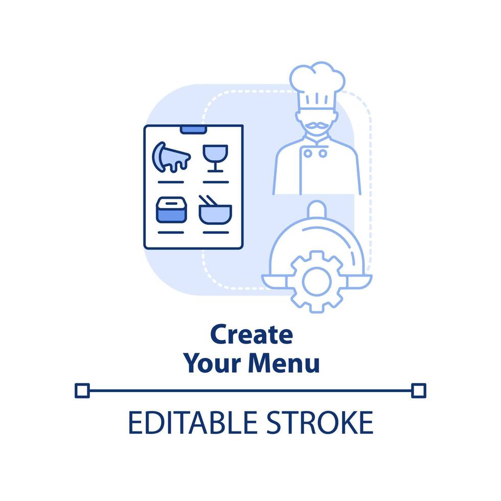 créer une icône de concept bleu clair de menu vecteur