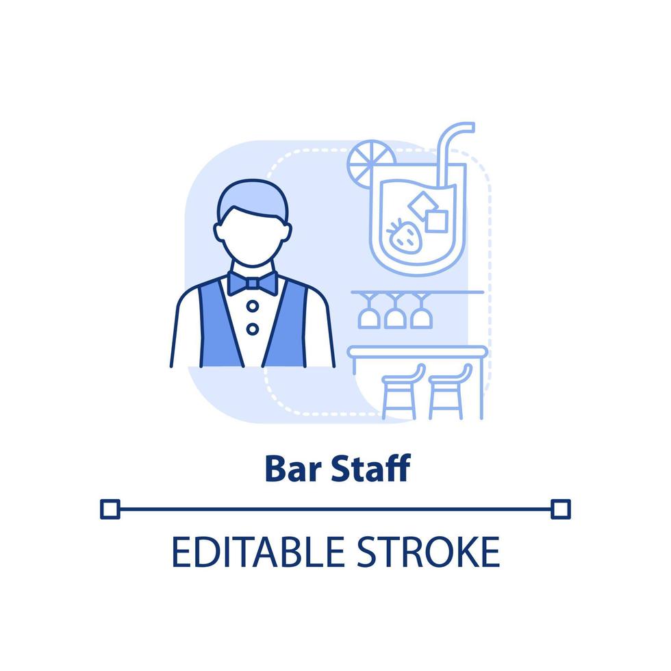 icône de concept bleu clair du personnel du bar vecteur