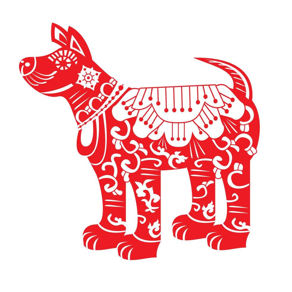 chien rouge. symbole du zodiaque du nouvel an chinois 2018. vecteur