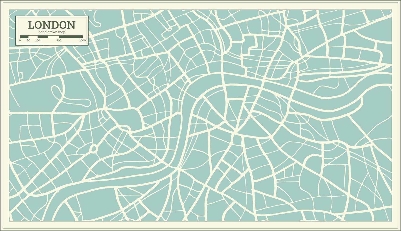 carte de londres dans un style rétro. vecteur