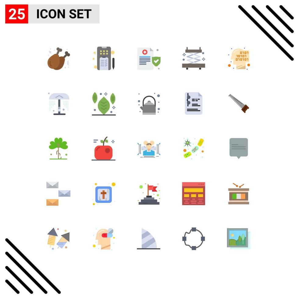 25 icônes créatives signes et symboles modernes de reconnaissance code santé industrie binaire éléments de conception vectoriels modifiables vecteur