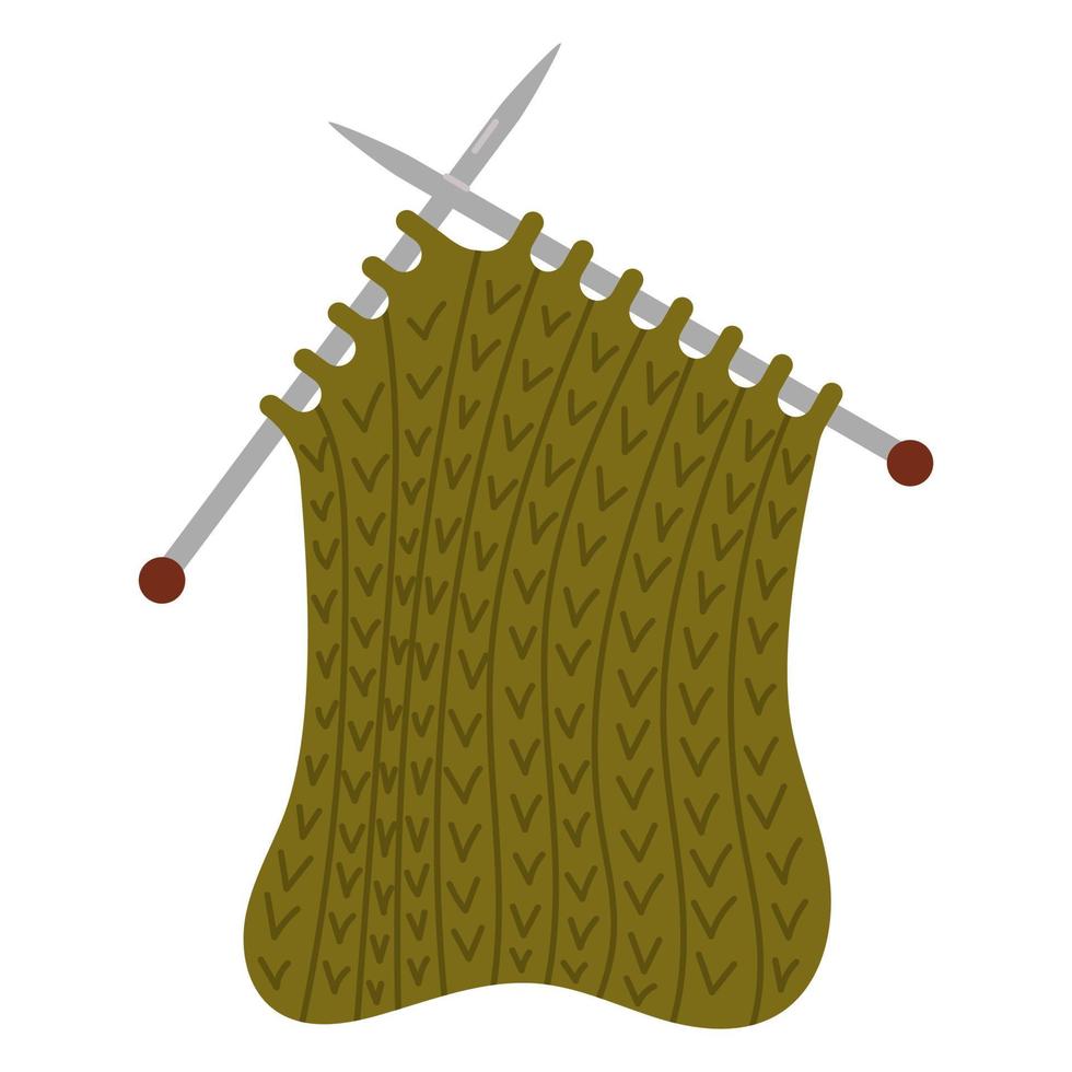 processus de tricotage. fil de laine et aiguilles à tricoter vecteur