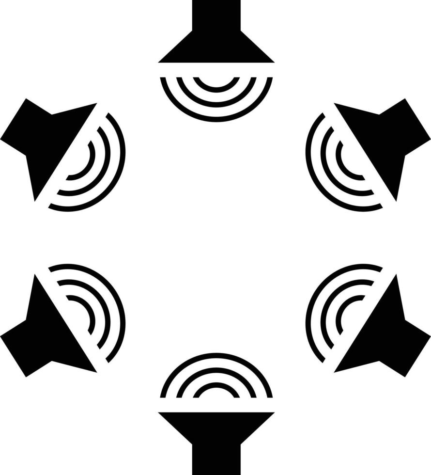 icône de son surround sur fond blanc. symbole de son surround. style plat. vecteur