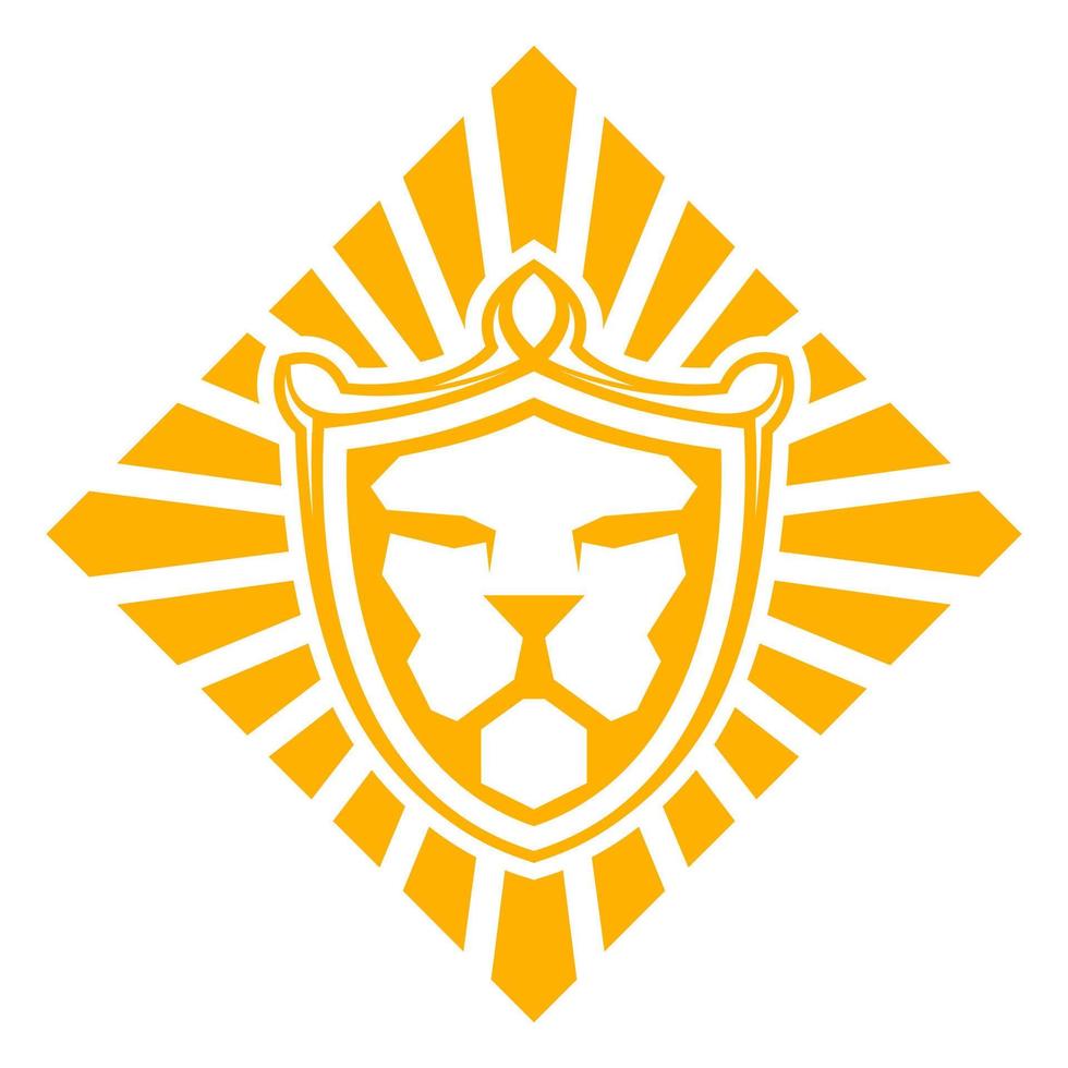 silhouette tête de lion brillante logo simple dans un rectangle 4 silhouette tête de lion brillante logo simple dans un rectangle vecteur