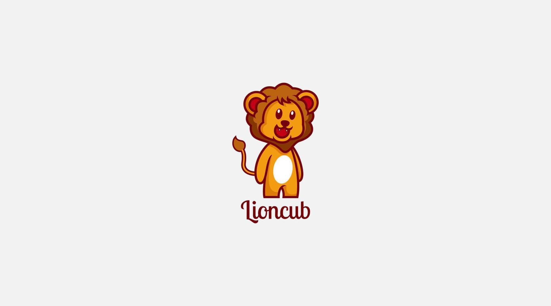 lion caractère cub logo modèle vecteur conception icône