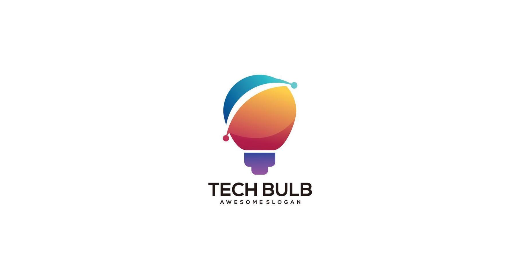 lampe tech logo dégradé coloré vecteur