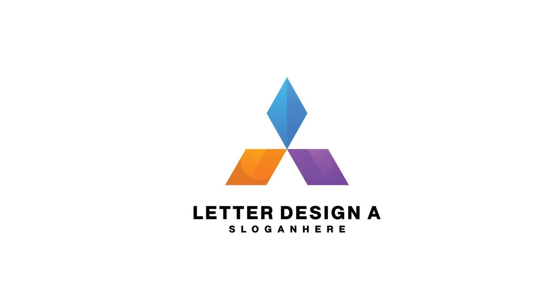 lettre a design logo dégradé coloré vecteur