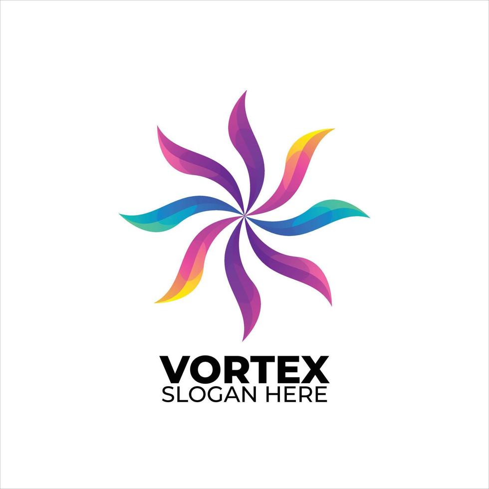 logo vortex style dégradé coloré vecteur