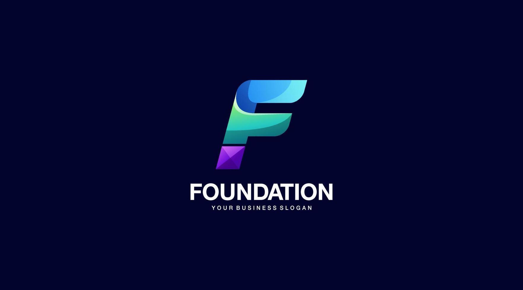 fondation vecteur lettre f logo design illustration symbole