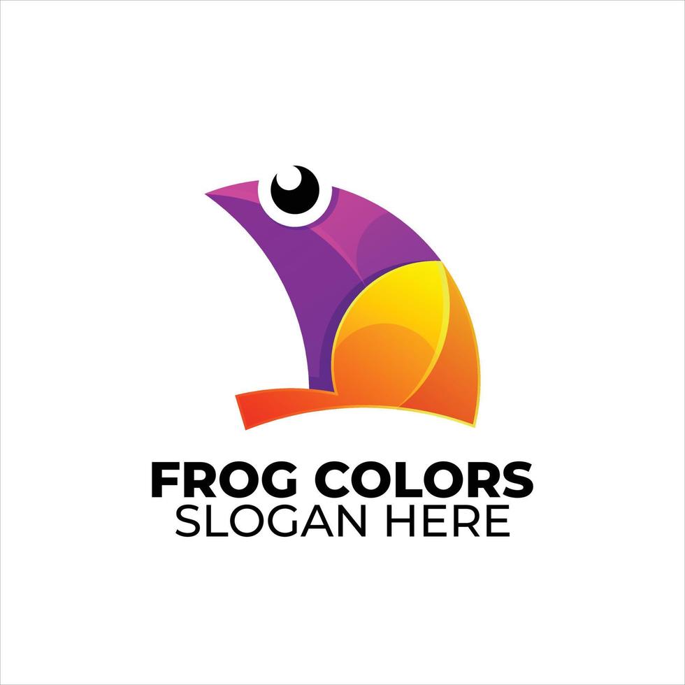 logo grenouille style dégradé coloré vecteur