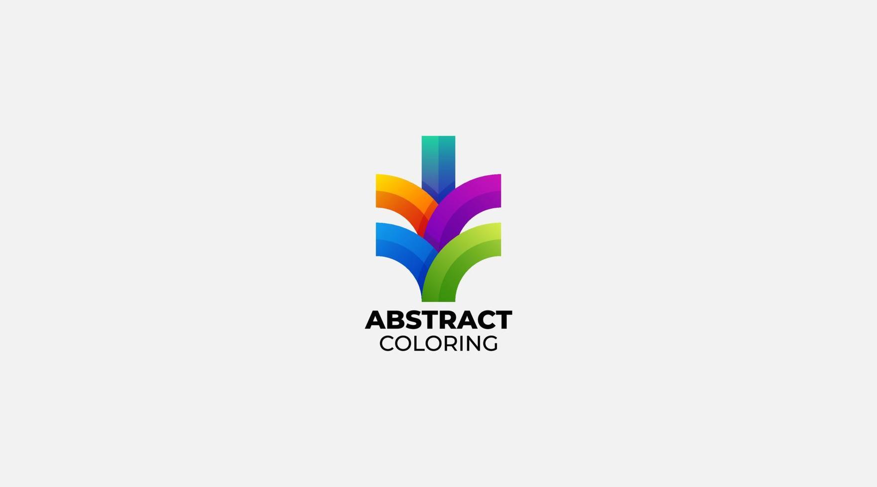 illustration de symbole de vecteur de conception de logo de coloriage abstrait
