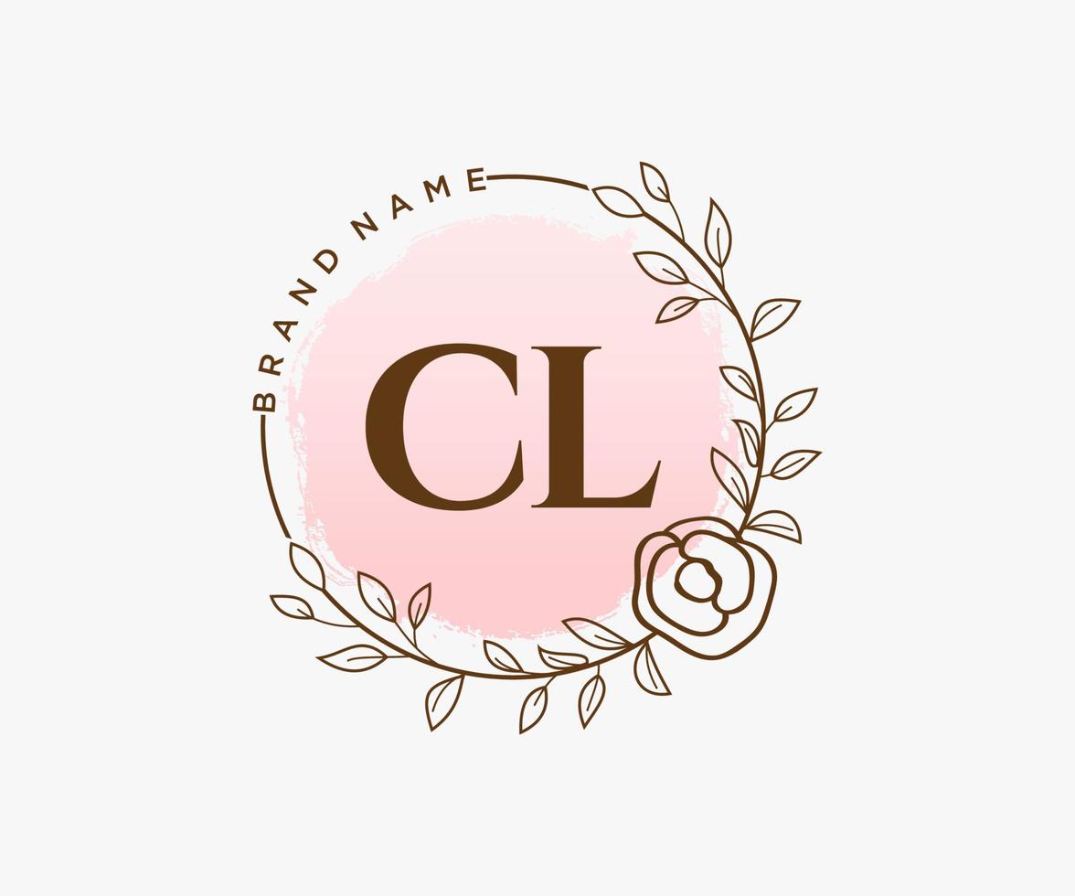 logo féminin cl initial. utilisable pour les logos nature, salon, spa, cosmétique et beauté. élément de modèle de conception de logo vectoriel plat.