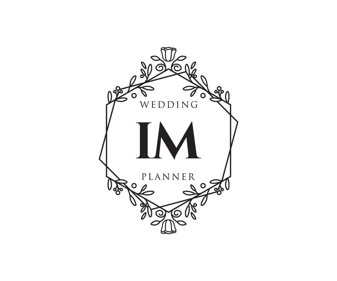 im initiales lettre mariage monogramme logos collection, modèles minimalistes et floraux modernes dessinés à la main pour cartes d'invitation, réservez la date, identité élégante pour restaurant, boutique, café en image vectorielle vecteur