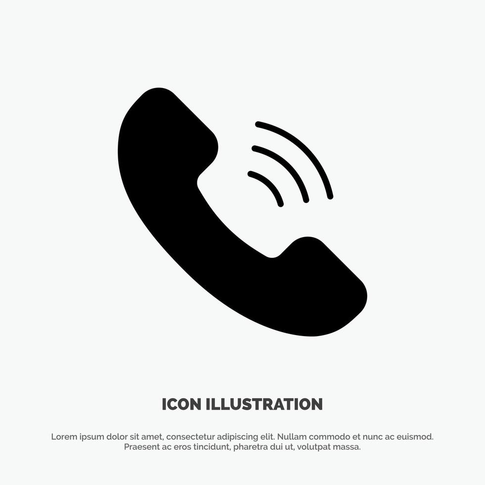appel communication téléphone solide glyphe icône vecteur