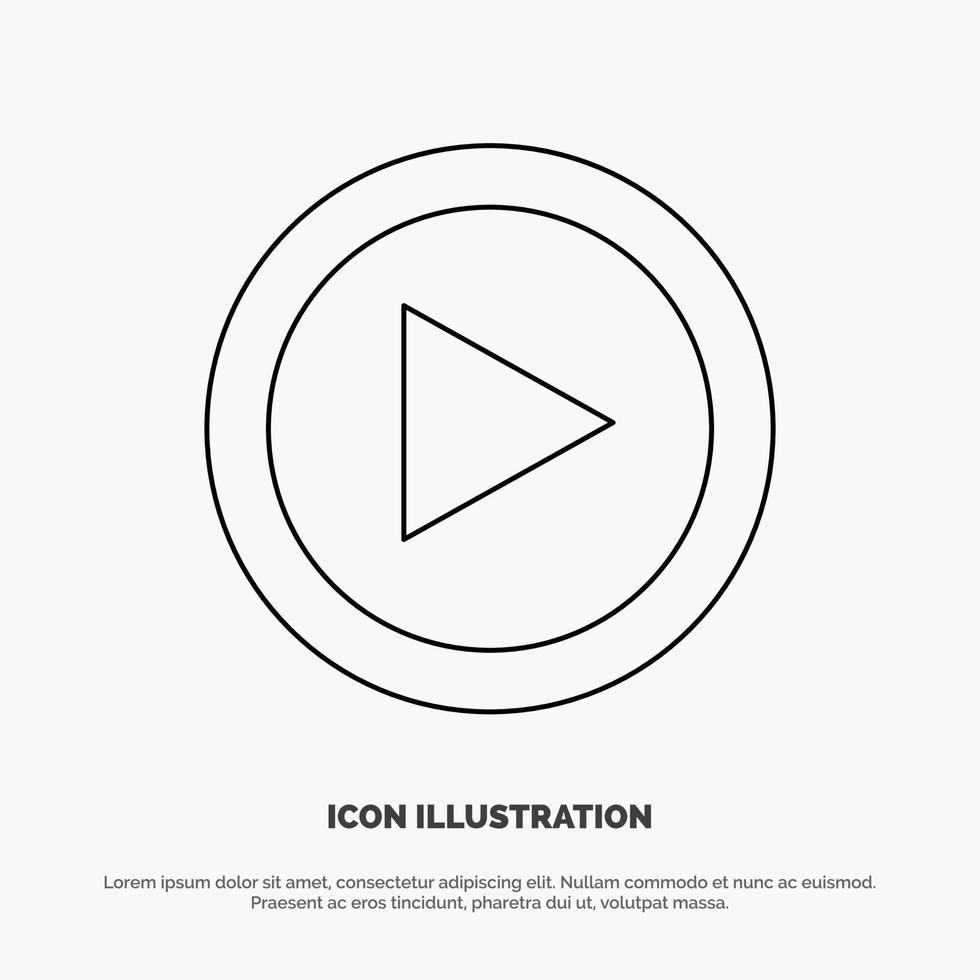 interface vidéo jouer vecteur d'icône de ligne utilisateur