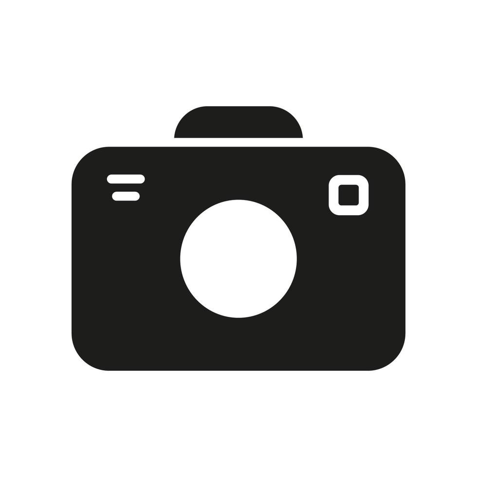 photographier le pictogramme de glyphe de l'équipement flash. icône de silhouette de caméra photo. symbole de lentille optique photographique. vidéo, photographie image. illustration vectorielle isolée. vecteur