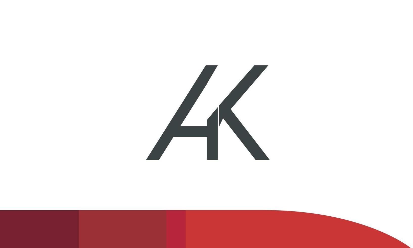 alphabet lettres initiales monogramme logo ak, ka, a et k vecteur