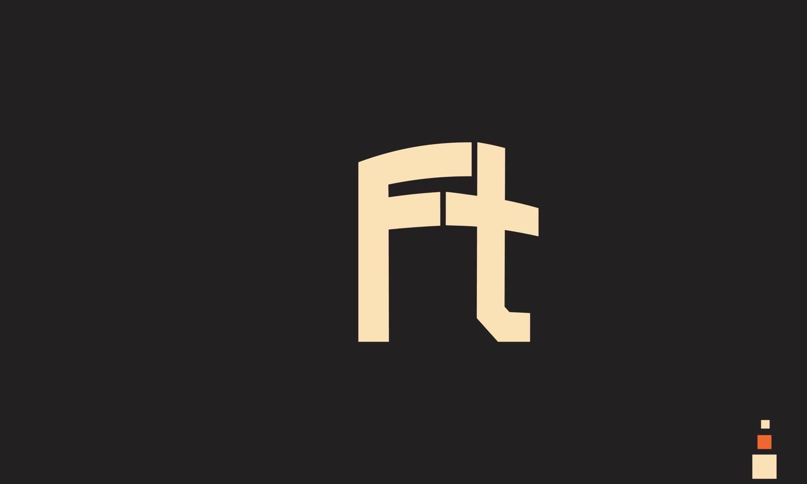 alphabet lettres initiales monogramme logo ft, tf, f et t vecteur