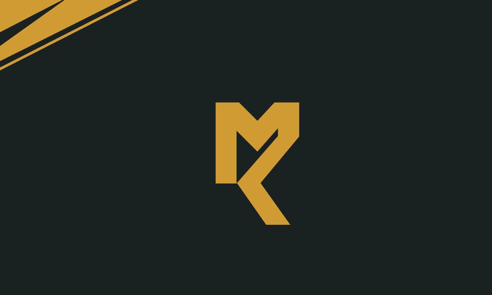 alphabet lettres initiales monogramme logo mk, km, m et k vecteur
