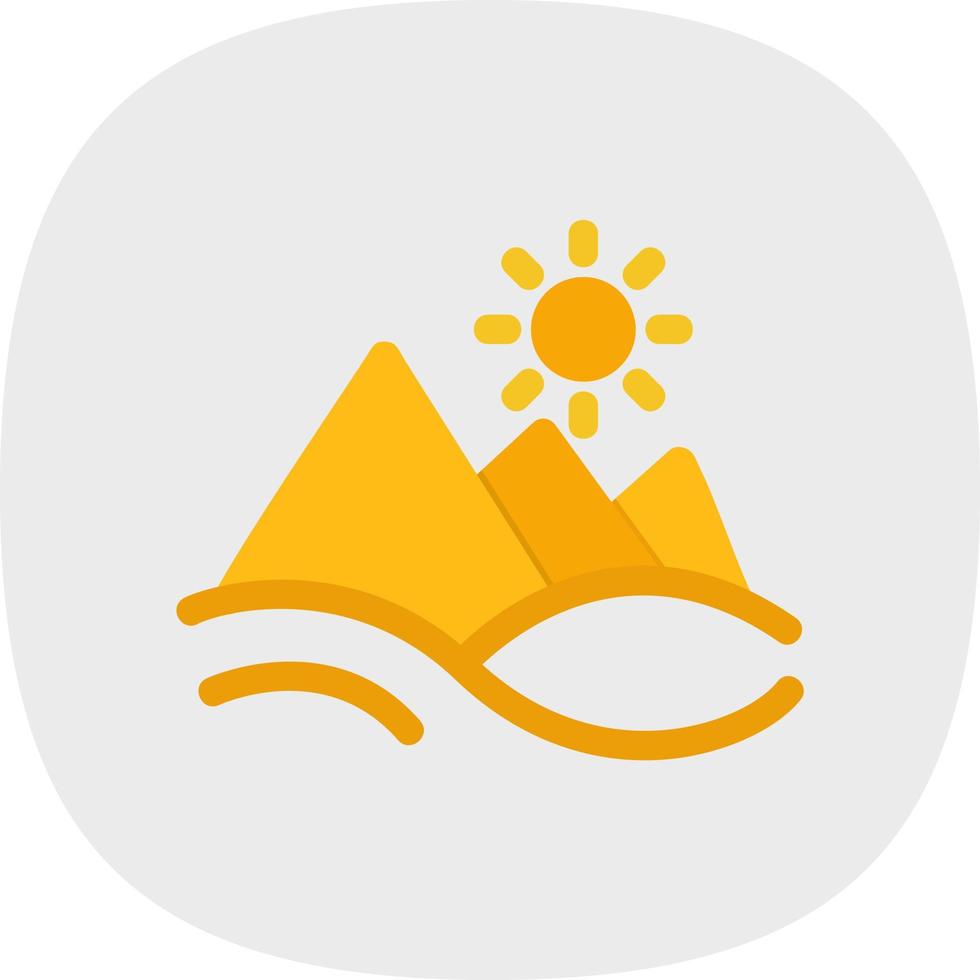 icône de glyphe de paysage pyramide vecteur