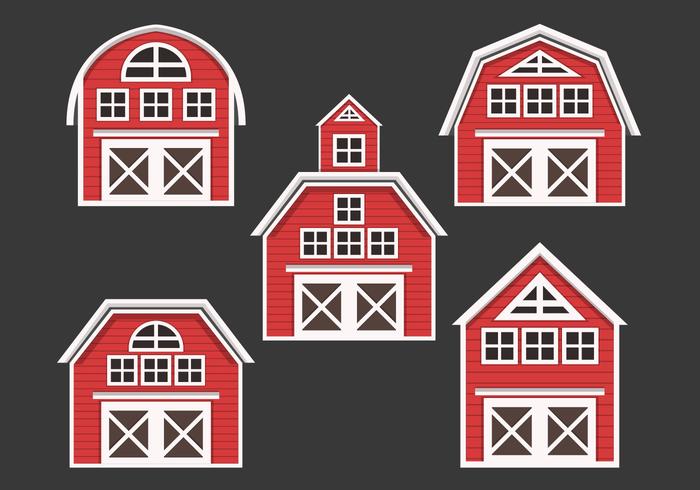 Collection Red Barn Vector