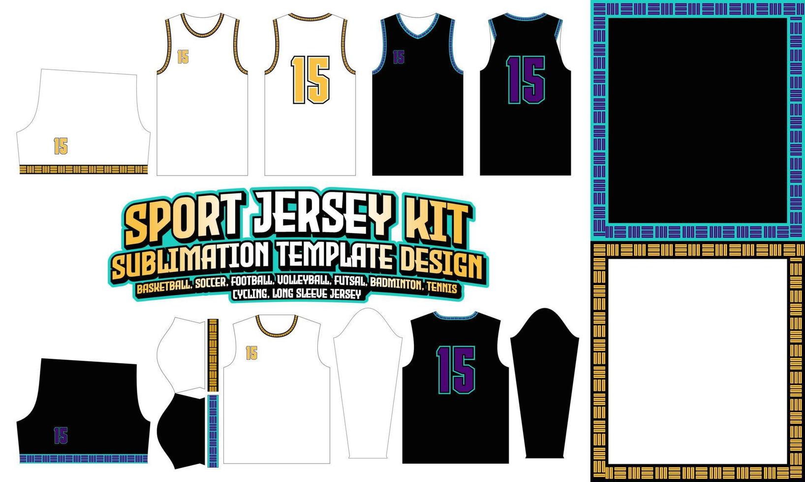 border line jersey apparel sport wear sublimation pattern design 253 pour le football football e-sport basketball volleyball badminton futsal t-shirt vecteur